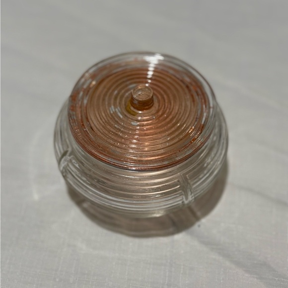 Vintage Glass Powder Jar with Lid - Picture 2 of 8